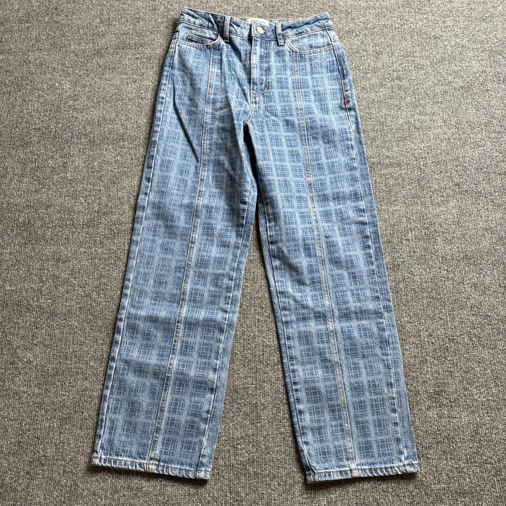Anthropologie Damson Madder Tovie Laser Check Jeans Women's US 4 UK 8 Indie NWT